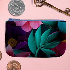 Flowers, Mate, Pink, Purple, Stock Wall Large Coin Purse by nateshop