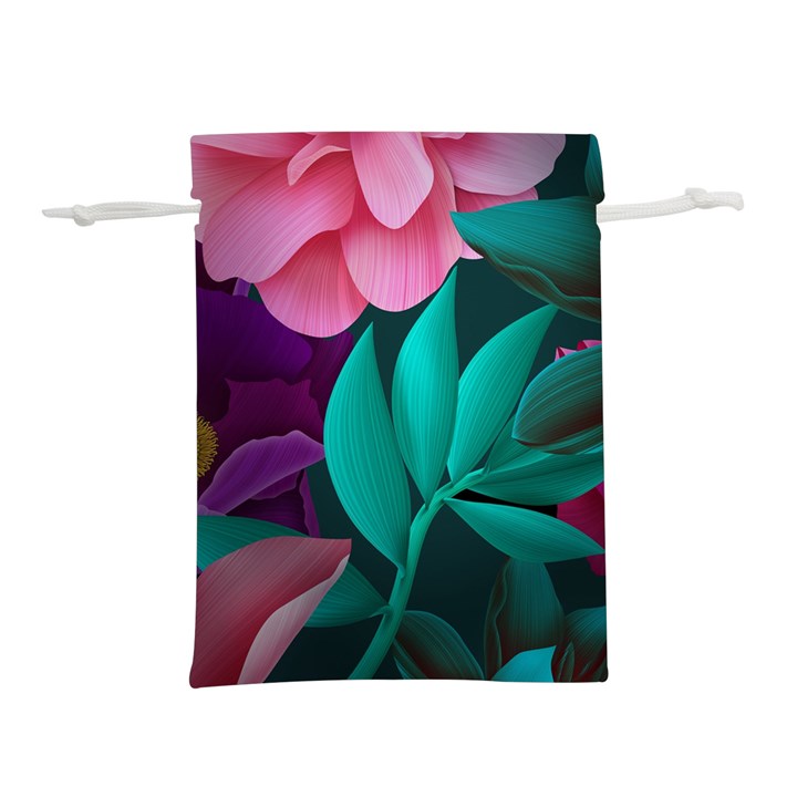 flowers, Mate, Pink, Purple, Stock Wall Lightweight Drawstring Pouch (S)