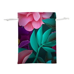 Flowers, Mate, Pink, Purple, Stock Wall Lightweight Drawstring Pouch (m) by nateshop