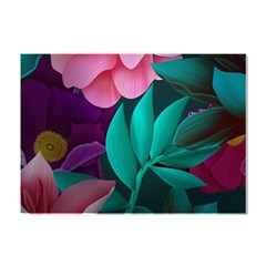 Flowers, Mate, Pink, Purple, Stock Wall Crystal Sticker (a4)