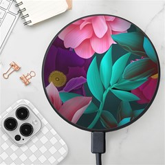 Flowers, Mate, Pink, Purple, Stock Wall Wireless Fast Charger(black) by nateshop