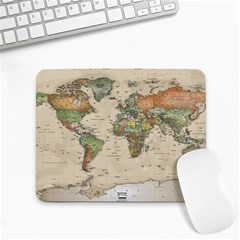 Vintage World Map Aesthetic Small Mousepad by Cemarart