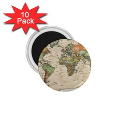 Vintage World Map Aesthetic 1 75  Magnets (10 Pack)  by Cemarart