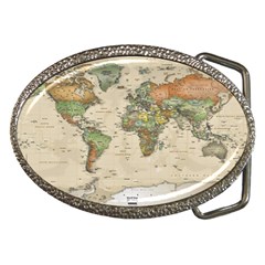 Vintage World Map Aesthetic Belt Buckles by Cemarart