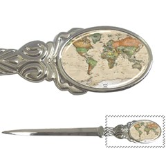 Vintage World Map Aesthetic Letter Opener by Cemarart