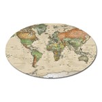 Vintage World Map Aesthetic Oval Magnet Front