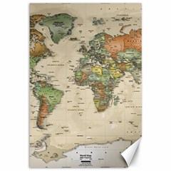 Vintage World Map Aesthetic Canvas 12  X 18  by Cemarart