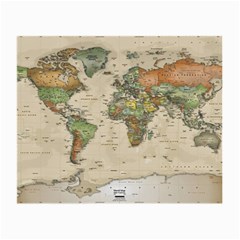 Vintage World Map Aesthetic Small Glasses Cloth (2 Sides) by Cemarart