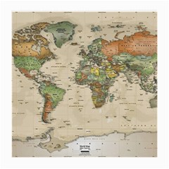 Vintage World Map Aesthetic Medium Glasses Cloth by Cemarart