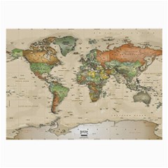 Vintage World Map Aesthetic Large Glasses Cloth by Cemarart