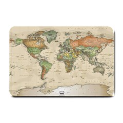 Vintage World Map Aesthetic Small Doormat by Cemarart