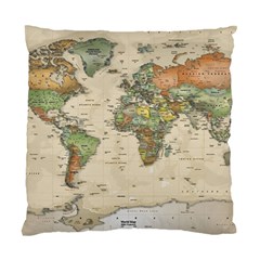 Vintage World Map Aesthetic Standard Cushion Case (two Sides) by Cemarart