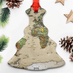 Vintage World Map Aesthetic Ornament (christmas Tree)  by Cemarart