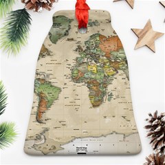 Vintage World Map Aesthetic Bell Ornament (two Sides) by Cemarart