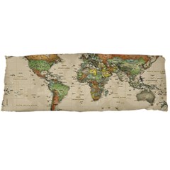 Vintage World Map Aesthetic Body Pillow Case Dakimakura (two Sides) by Cemarart