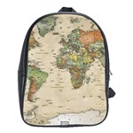 Vintage World Map Aesthetic School Bag (XL) Front