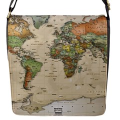 Vintage World Map Aesthetic Flap Closure Messenger Bag (s) by Cemarart