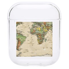 Vintage World Map Aesthetic Hard Pc Airpods 1/2 Case