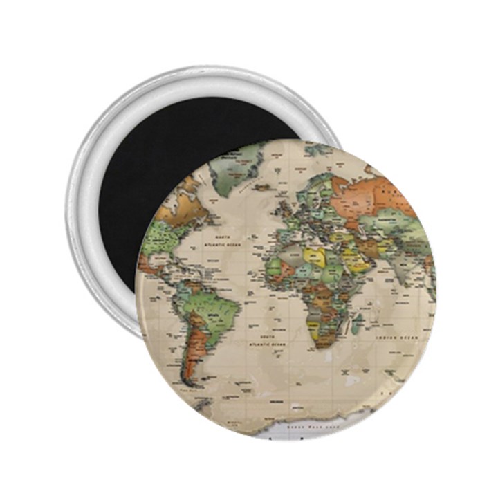 Vintage World Map Aesthetic 2.25  Magnets