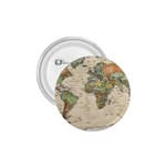 Vintage World Map Aesthetic 1.75  Buttons Front