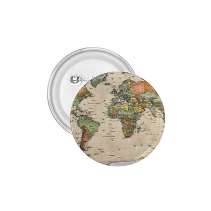 Vintage World Map Aesthetic 1.75  Buttons