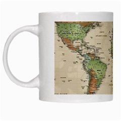 Vintage World Map Aesthetic White Mug by Cemarart