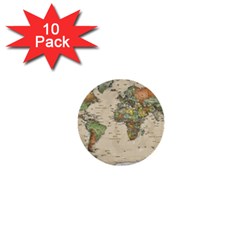 Vintage World Map Aesthetic 1  Mini Buttons (10 Pack)  by Cemarart