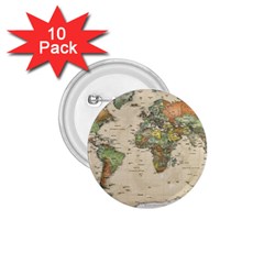 Vintage World Map Aesthetic 1 75  Buttons (10 Pack) by Cemarart