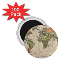 Vintage World Map Aesthetic 1 75  Magnets (100 Pack)  by Cemarart