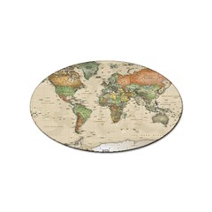 Vintage World Map Aesthetic Sticker Oval (100 Pack) by Cemarart