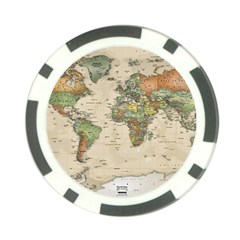 Vintage World Map Aesthetic Poker Chip Card Guard