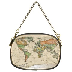 Vintage World Map Aesthetic Chain Purse (two Sides) by Cemarart