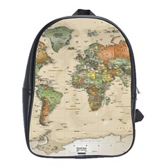 Vintage World Map Aesthetic School Bag (large) by Cemarart