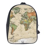 Vintage World Map Aesthetic School Bag (Large) Front