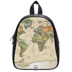 Vintage World Map Aesthetic School Bag (small) by Cemarart