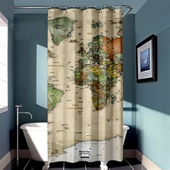 Vintage World Map Aesthetic Shower Curtain 36  X 72  (stall)  by Cemarart