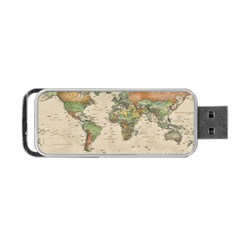 Vintage World Map Aesthetic Portable Usb Flash (one Side) by Cemarart