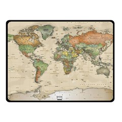 Vintage World Map Aesthetic Two Sides Fleece Blanket (small) by Cemarart