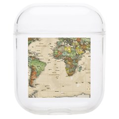 Vintage World Map Aesthetic Soft Tpu Airpods 1/2 Case by Cemarart