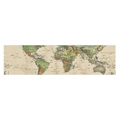 Vintage World Map Aesthetic Oblong Satin Scarf (16  X 60 ) by Cemarart