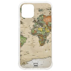 Vintage World Map Aesthetic Iphone 12/12 Pro Tpu Uv Print Case by Cemarart