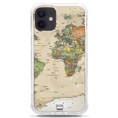 Vintage World Map Aesthetic Iphone 12 Mini Tpu Uv Print Case	 by Cemarart