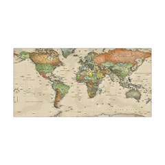 Vintage World Map Aesthetic Yoga Headband by Cemarart