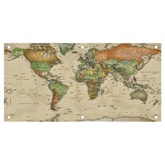 Vintage World Map Aesthetic Banner And Sign 4  X 2  by Cemarart