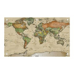 Vintage World Map Aesthetic Banner And Sign 5  X 3  by Cemarart