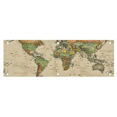 Vintage World Map Aesthetic Banner And Sign 6  X 2  by Cemarart