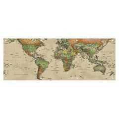 Vintage World Map Aesthetic Banner And Sign 8  X 3  by Cemarart