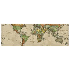 Vintage World Map Aesthetic Banner And Sign 9  X 3  by Cemarart