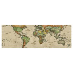 Vintage World Map Aesthetic Banner And Sign 12  X 4  by Cemarart