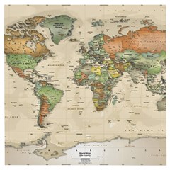 Vintage World Map Aesthetic Wooden Puzzle Square by Cemarart